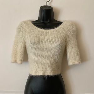 ✨🌸 White/Cream Fur Knitted Sweater Top 🌸✨